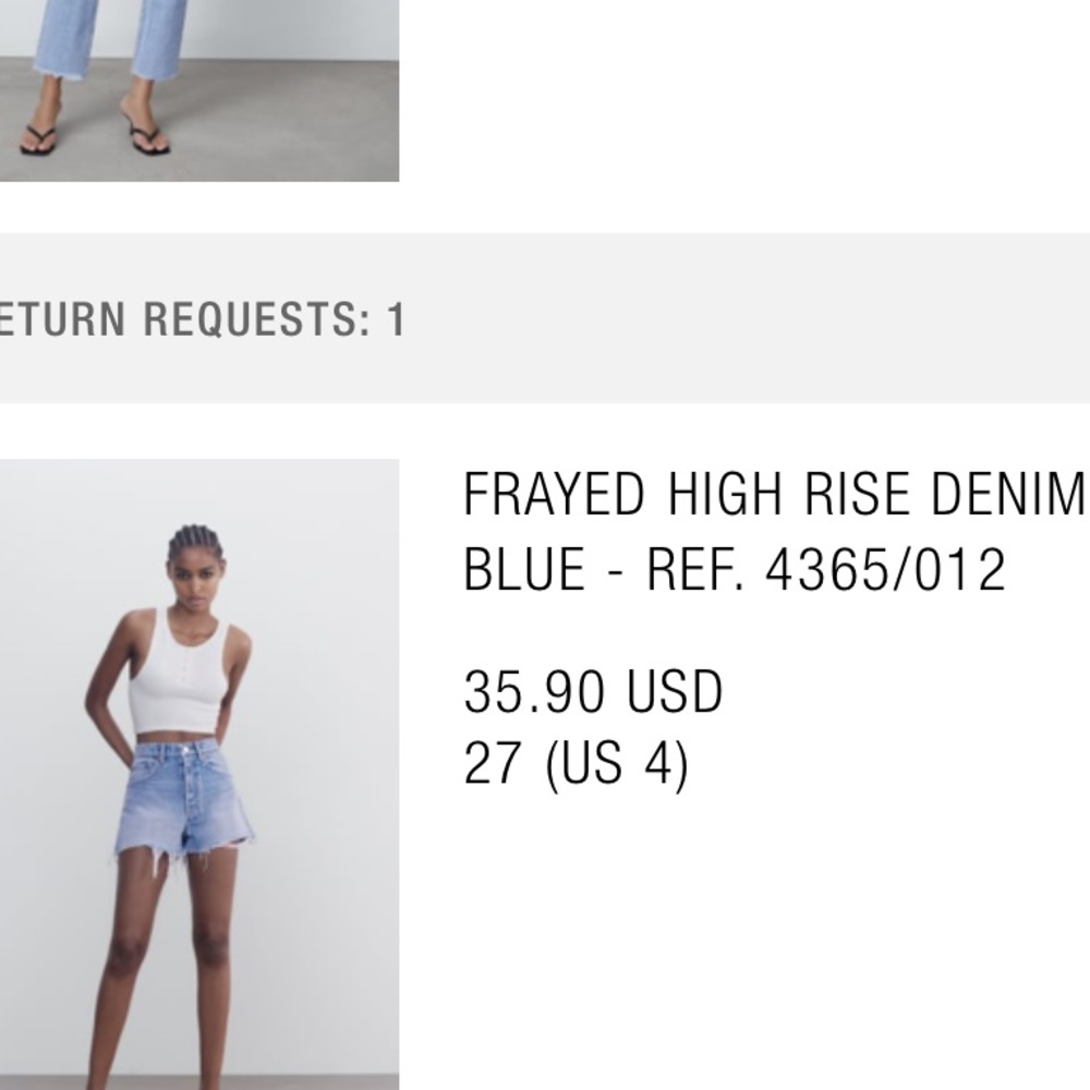 ZARA high rise shorts